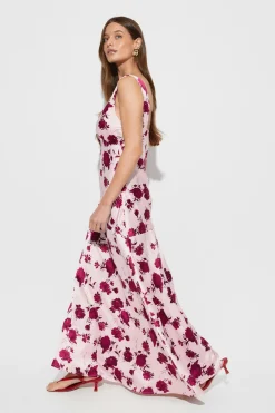 Clearance Gina Tricot Sleeveless satin maxi dress Roze