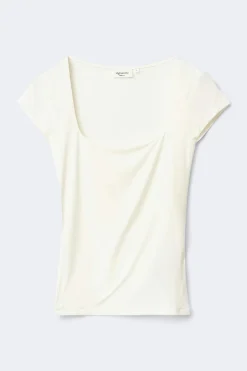 Gina Tricot Slim fit short sleeve top Wit