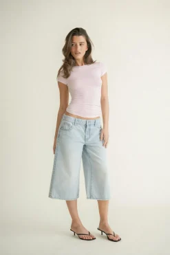Discount Gina Tricot Slim fit top Roze