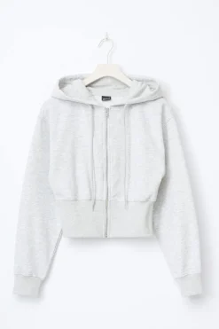 Online Gina Tricot Slim fit zip hoodie Grijsv