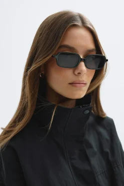 Sale Gina Tricot Slim rectangular sunglasses Zwart