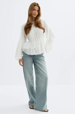 Hot Gina Tricot Smock blouse Wit