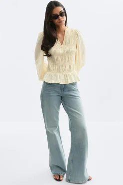 Discount Gina Tricot Smock blouse Geel