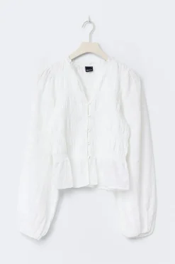 Discount Gina Tricot Smock blouse Wit