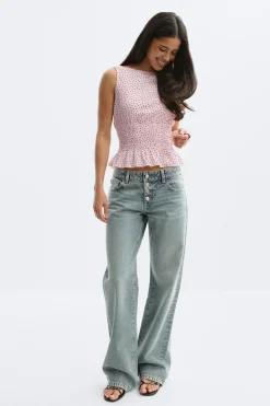 Gina Tricot Smock top Roze