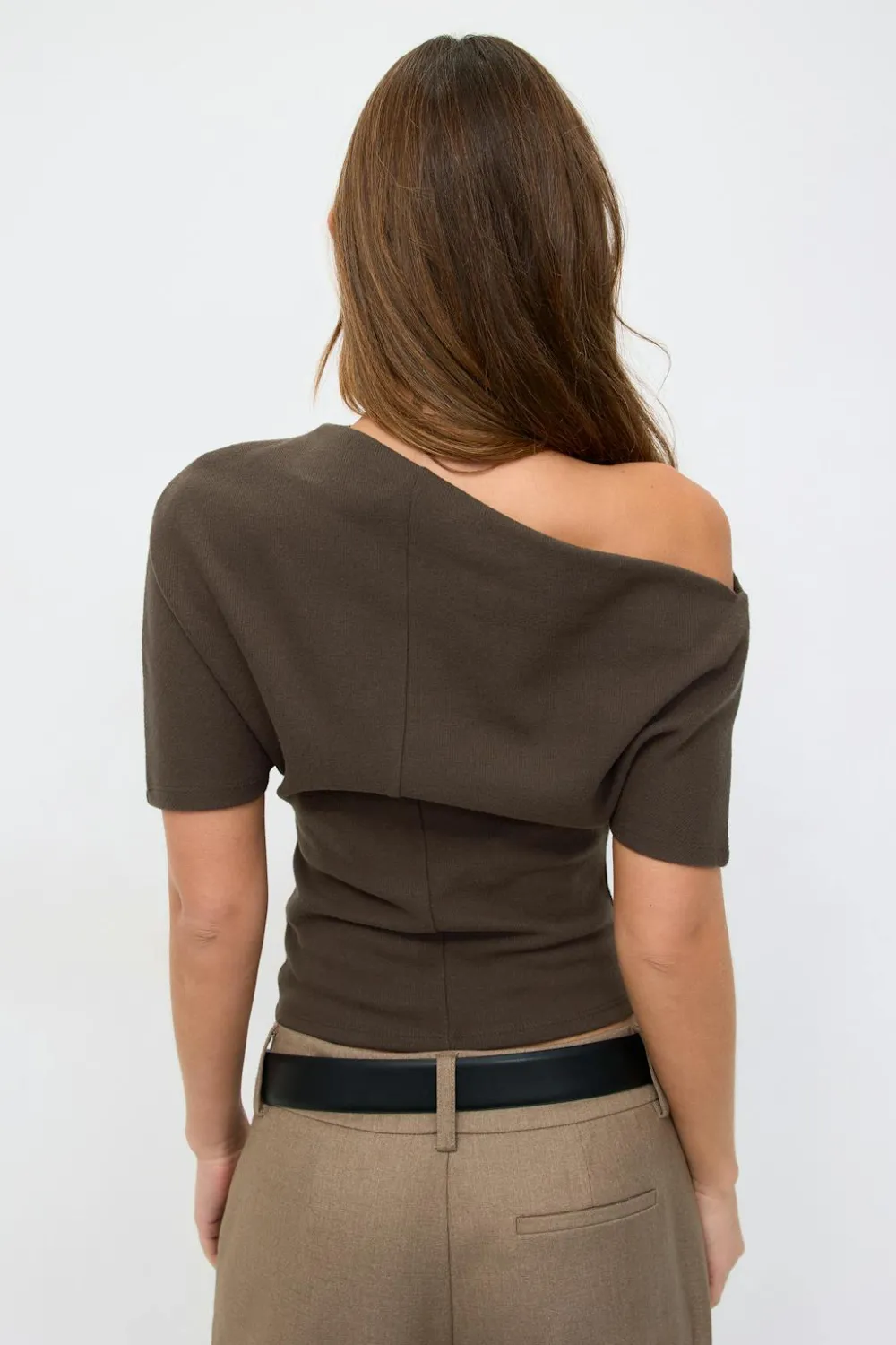 Discount Gina Tricot Soft asymmetric top Bruin