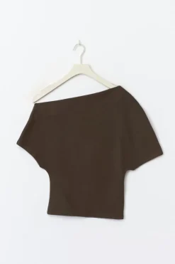 Discount Gina Tricot Soft asymmetric top Bruin
