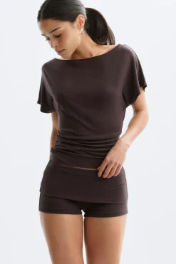 Outlet Gina Tricot Soft folded loungewear shorts Bruin