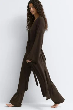 Best Gina Tricot Soft lace loungewear robe Bruin