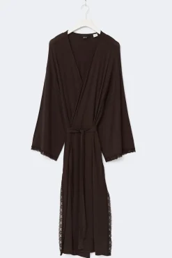Best Gina Tricot Soft lace loungewear robe Bruin