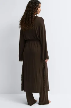 Best Gina Tricot Soft lace loungewear robe Bruin