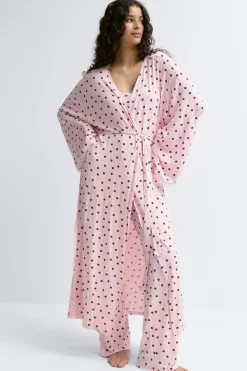 Discount Gina Tricot Soft lace loungewear robe Roze