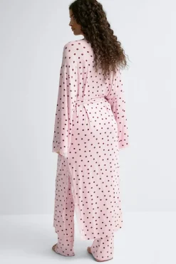 Discount Gina Tricot Soft lace loungewear robe Roze