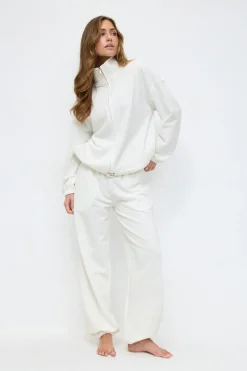 Online Gina Tricot Soft sport zip sweater Wit