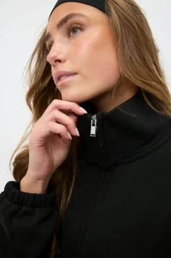 Clearance Gina Tricot Soft sport zip sweater Zwart