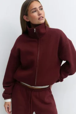 Gina Tricot Soft sport zip sweater Rood