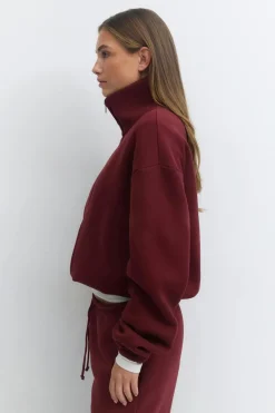 Gina Tricot Soft sport zip sweater Rood