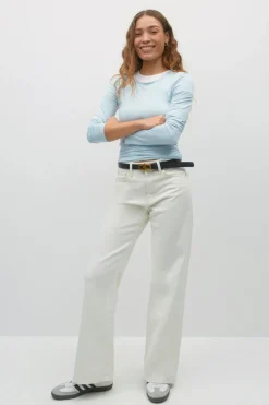 Discount Gina Tricot Soft touch crew neck top Blauw