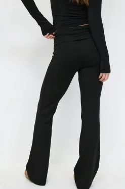 Discount Gina Tricot Soft touch folded trouser Zwart
