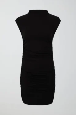 Best Gina Tricot Soft touch funnel neck dress Zwart