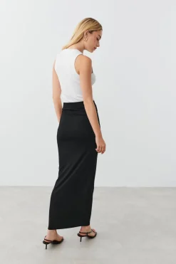 Gina Tricot Soft touch ruched skirt Zwart