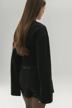 Best Gina Tricot Soft touch wide sleeve top Zwart