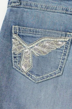 Online Gina Tricot Sparkle low flare jeans Blauw