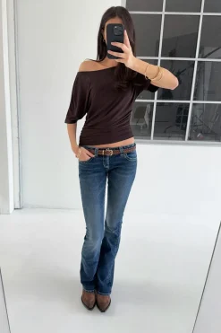 Outlet Gina Tricot Sparkle low flare jeans Blauw