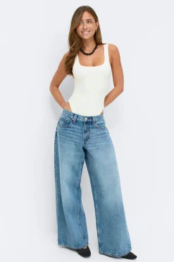 Gina Tricot Square neck body Wit
