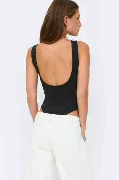 Hot Gina Tricot Square neck body Zwart