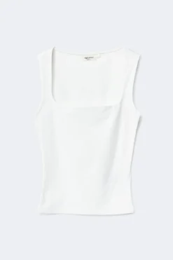 Sale Gina Tricot Square neck tank top Wit