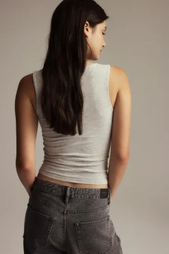 Gina Tricot Square neck tank top Grijsv