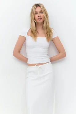 Sale Gina Tricot Square neck top Wit