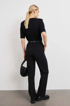 Clearance Gina Tricot straight tall trousers Zwart