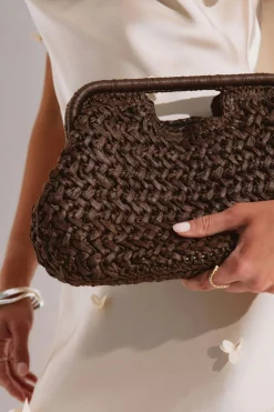 Gina Tricot Straw handbag Bruin