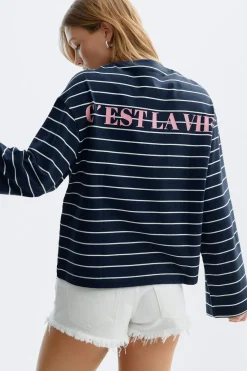 New Gina Tricot Stripe long sleeve tee Blauw