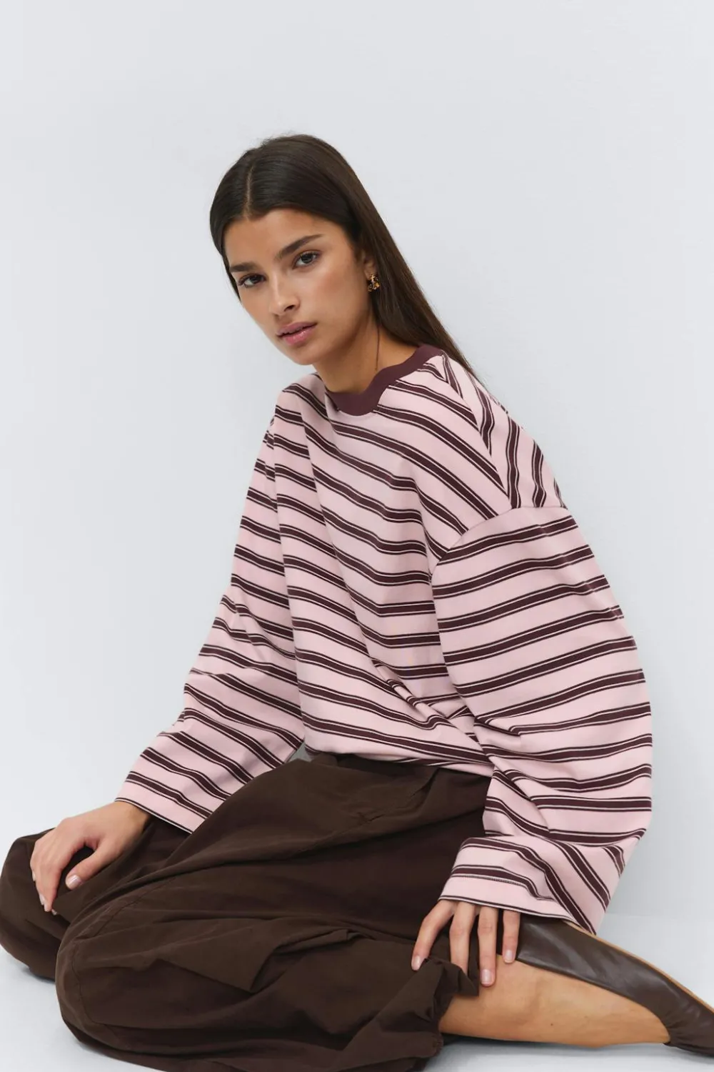 Best Gina Tricot Stripe long sleeve tee Roze