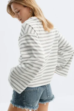 Clearance Gina Tricot Stripe long sleeve tee Blauw