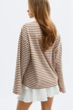 New Gina Tricot Stripe long sleeve tee Beige