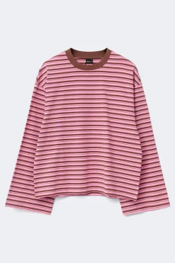 Sale Gina Tricot Stripe long sleeve tee Roze