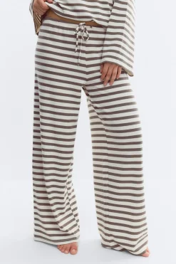 New Gina Tricot Striped soft trousers Wit
