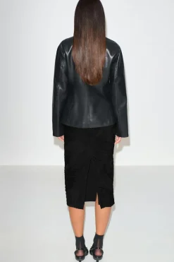 Best Gina Tricot Structured midi skirt Zwart
