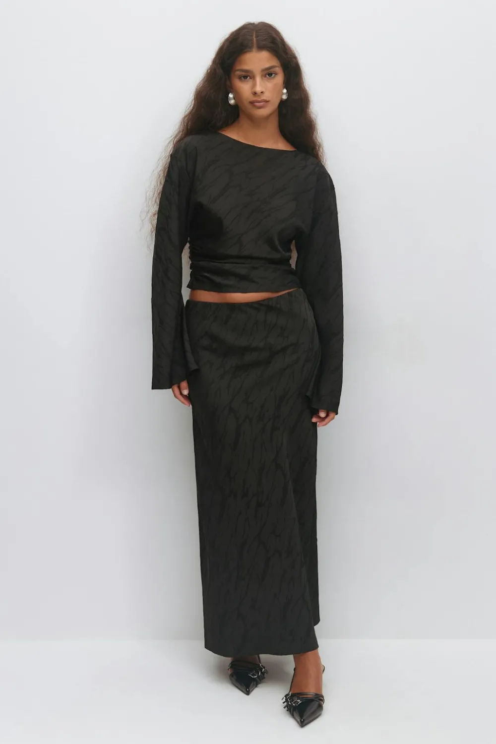 Sale Gina Tricot Structured skirt Zwart