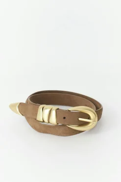 Clearance Gina Tricot Suede belt Beige