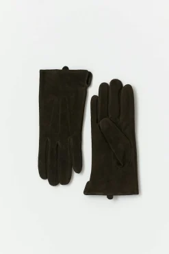 Hot Gina Tricot Suede leather gloves Bruin