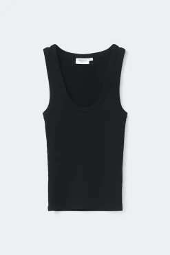 Clearance Gina Tricot Super stretch scoop neck tank Zwart