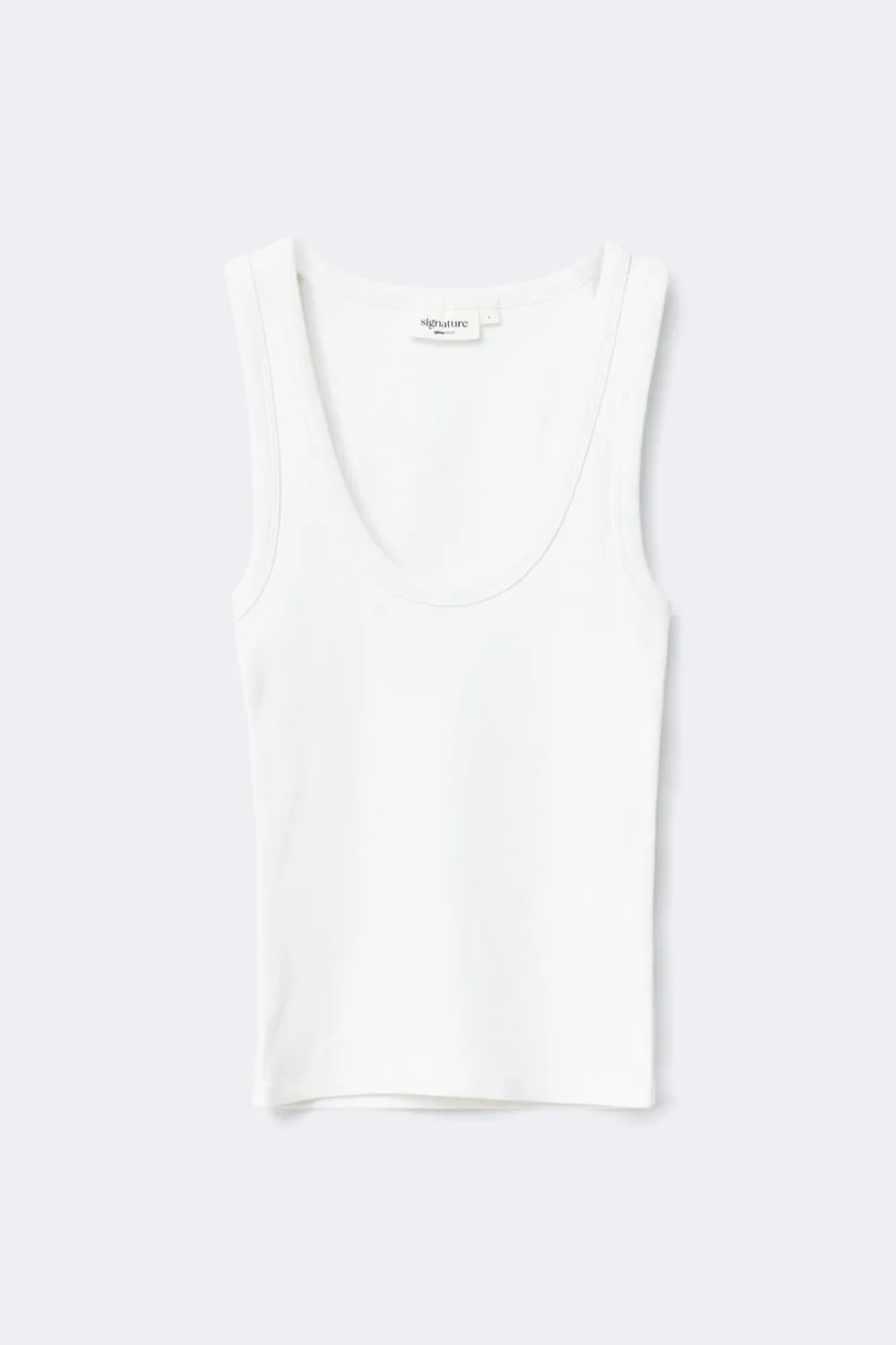 Online Gina Tricot Super stretch scoop neck tank Wit