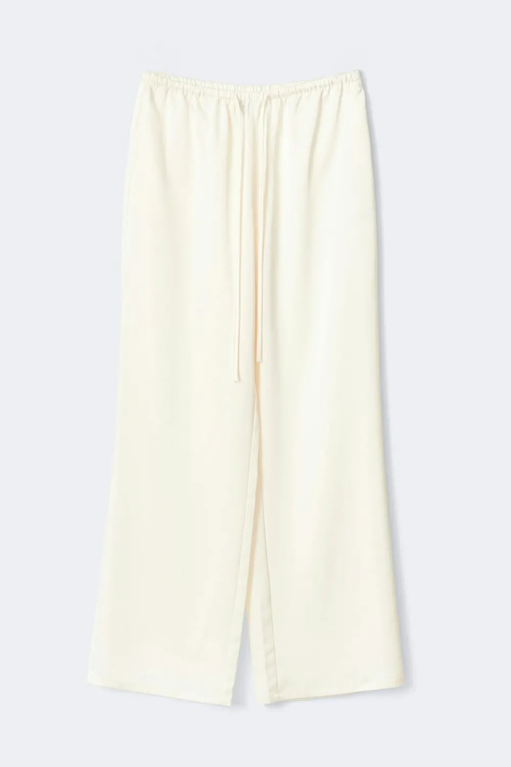 Outlet Gina Tricot Tall drawstring satin trousers Wit