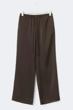 Outlet Gina Tricot Tall drawstring satin trousers Bruin