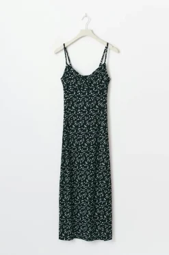 Gina Tricot Textured midi dess Blauw